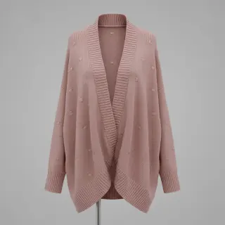 Pulóver anyag BIG KNIT DOT old pink