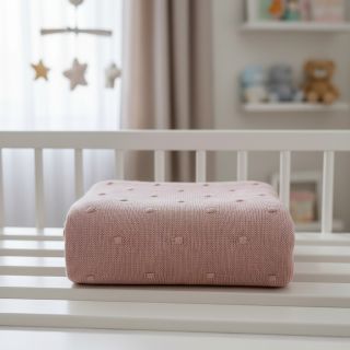 Pulóver anyag BIG KNIT DOT old pink