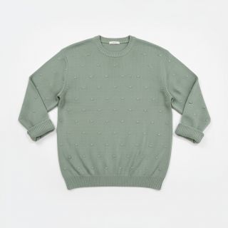 Pulóver anyag BIG KNIT DOT old green