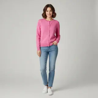 Pulóver anyag BIG KNIT DOT pink