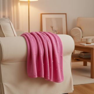 Pulóver anyag BIG KNIT DOT pink