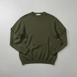 Pulóver anyag BIG KNIT DOT camo green