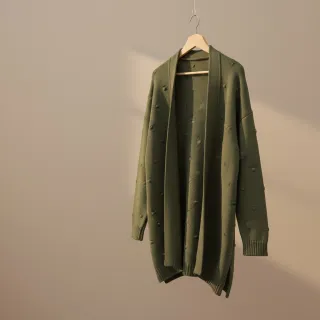 Pulóver anyag BIG KNIT DOT camo green
