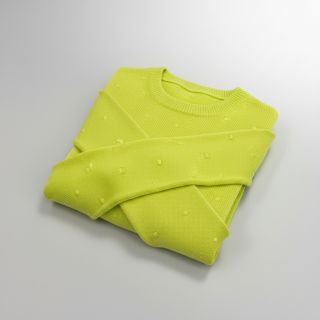 Pulóver anyag BIG KNIT DOT bright green