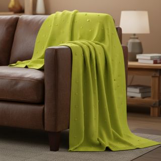 Pulóver anyag BIG KNIT DOT bright green