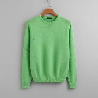 Pulóver anyag BIG KNIT DOT grass green