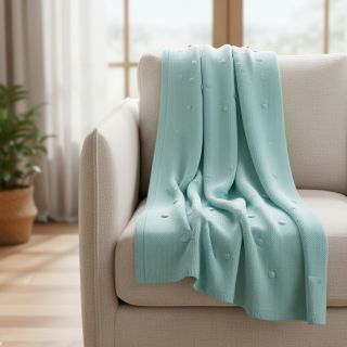 Pulóver anyag BIG KNIT DOT mint