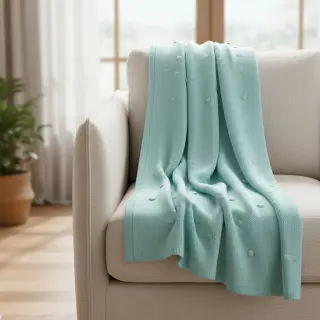 Pulóver anyag BIG KNIT DOT mint