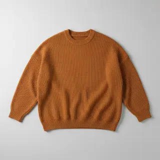 Pulóver anyag BIG KNIT brick