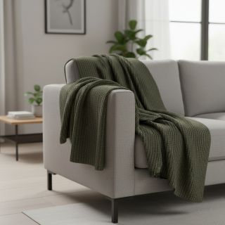 Pulóver anyag BIG KNIT camo green