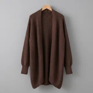Pulóver anyag BIG KNIT dark brown