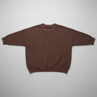 Pulóver anyag BIG KNIT dark brown