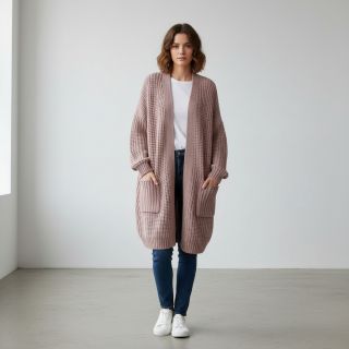 Pulóver anyag BIG KNIT old pink