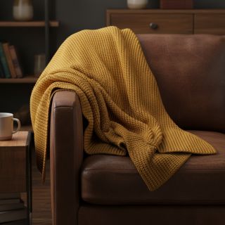 Pulóver anyag BIG KNIT mustard