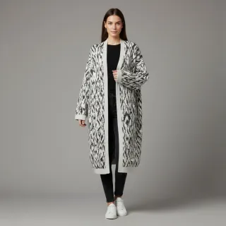 Kötött kelme jacquard Comfy Blurry Ikat grey
