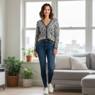 Kötött kelme jacquard Comfy Collage shapes grey