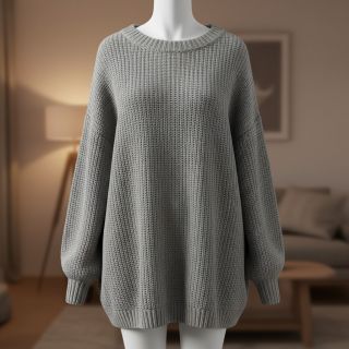 Pulóver anyag BIG KNIT light grey