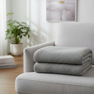 Pulóver anyag BIG KNIT light grey