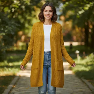 Pulóver anyag BIG KNIT yellow