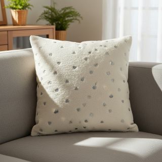 Kabát anyag TEDDY Tossed hearts silver