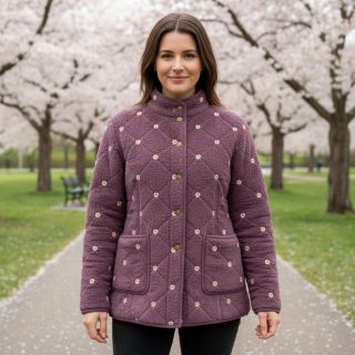 Kabát anyag TEDDY EMBROIDERY Mini rosewood