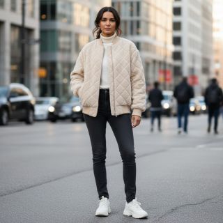 Kabát anyag TEDDY Diamond beige