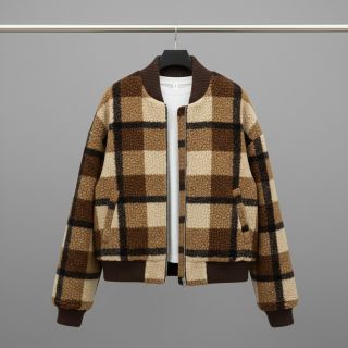 Kabát anyag Bouclé Squares design E