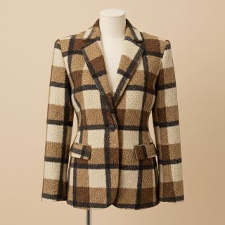 Kabát anyag Bouclé Squares design E