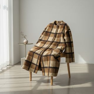 Kabát anyag Bouclé Squares design E