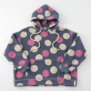 Kabát anyag TEDDY JACQUARD Happy faces jeans