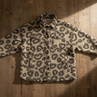 Kabát anyag TEDDY Hearts sand