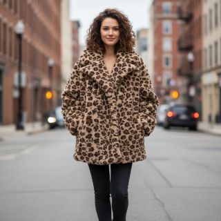 Kabát anyag TEDDY Panthera light sand