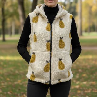 Kabát anyag TEDDY JACQUARD Pears old lime