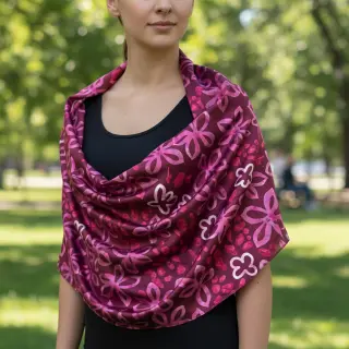 Szatén ROYAL MICRO Abstarct bordeaux