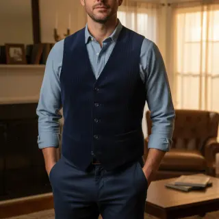Kordbársony 6W WASHED STRETCH navy