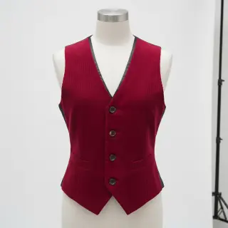 Kordbársony 6W WASHED STRETCH dark red