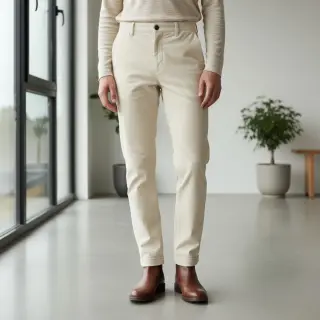 Kordbársony 6W WASHED STRETCH off white