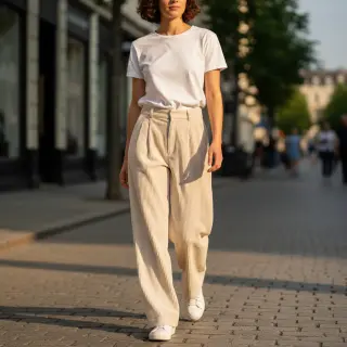 Kordbársony 6W WASHED STRETCH off white
