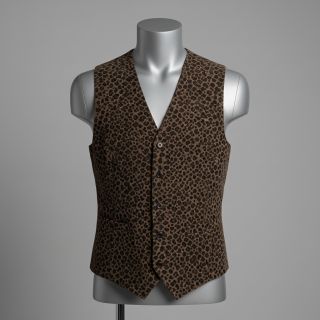 Kordbársony STRETCH Little Leopard taupe