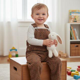 Kordbársony STRETCH Little foxes taupe