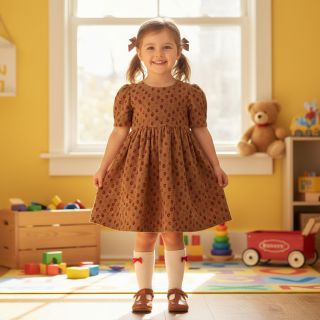 Kordbársony STRETCH Little strawberries taupe