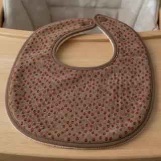 Kordbársony STRETCH Little strawberries taupe