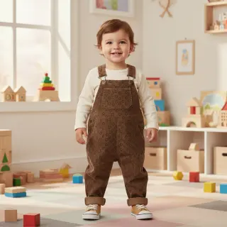 Kordbársony STRETCH Little love taupe