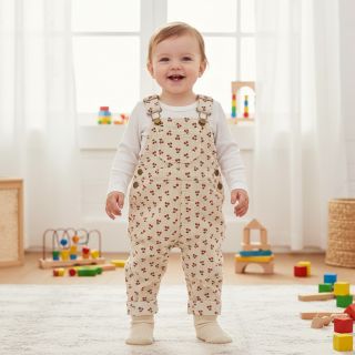 Kordbársony STRETCH Little cherry light sand