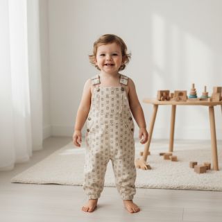 Kordbársony STRETCH Little bunny light sand