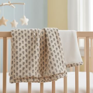 Kordbársony STRETCH Little flower light sand