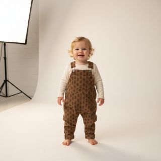 Kordbársony STRETCH Little flower taupe