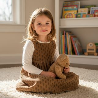 Kordbársony STRETCH Little flower taupe