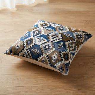 Dekorációs anyag jacquard Kilim cobalt havane