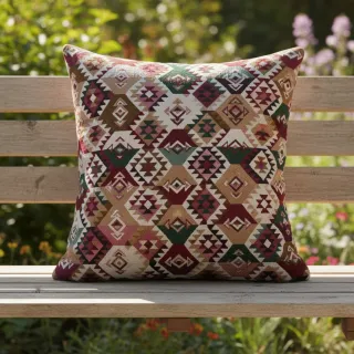 Dekorációs anyag jacquard Kilim fuchsia vert